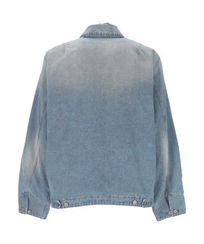 Mm6 Maison Margiela Denim Distressed Jacket In Blue