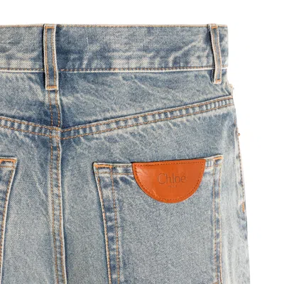 Chloé Light Blue High Waist Jeans In Ice-blue