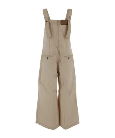 Uma Wang Pleated Overalls In Nude