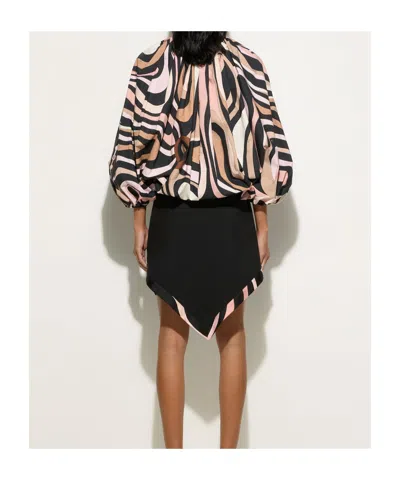 Pucci Marmo Print Voluminous Top In Black