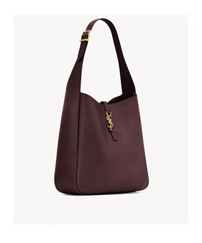 Saint Laurent Le 5 A 7 Supple Large Leather Hobo Bag In Brown