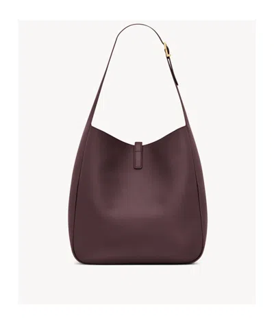 Saint Laurent Le 5 A 7 Supple Large Leather Hobo Bag In Brown