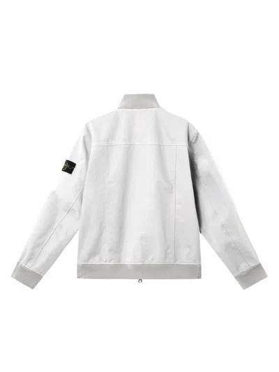 Stone Island Bomber Jacket In Pearl Grey