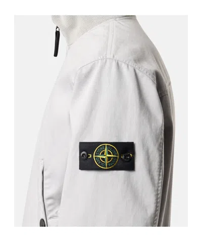 Stone Island Bomber Jacket In Pearl Grey