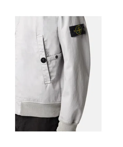 Stone Island Bomber Jacket In Pearl Grey