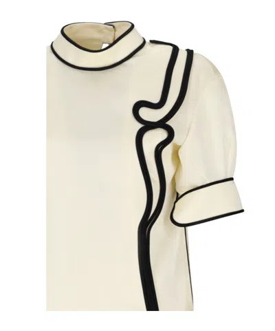 Jil Sander Swirl Embroidered Fitted Shirt In White