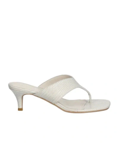 Twinset Herringbone High Heel Sandals In White