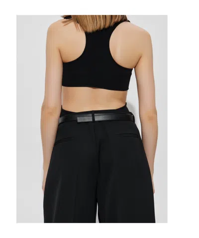 Courrèges Infinity Crepe Knit Bodysuit In Black