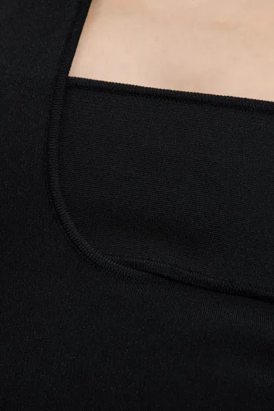 Courrèges Infinity Crepe Knit Bodysuit In Black