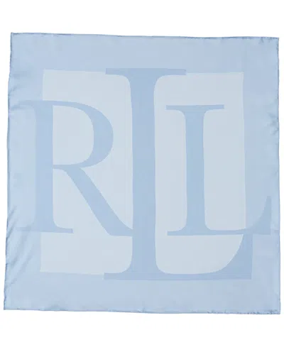 Ralph Lauren Printed Logo Square Scarf In Cornflower Blue
