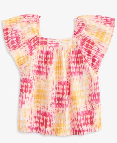 Epic Threads Little & Big Girls Coast Dye Flutter Top, Exclusively At Macy's In Bright Peo