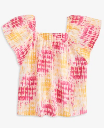 Epic Threads Little & Big Girls Coast Dye Flutter Top, Exclusively At Macy's In Bright Peo