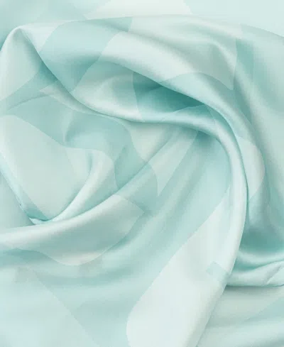 Ralph Lauren Printed Logo Square Scarf In Pale Blue