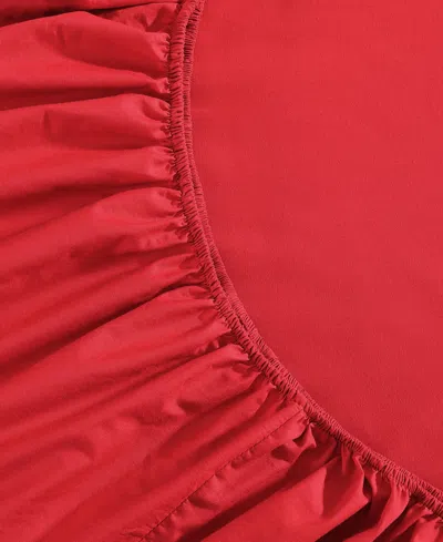 Tommy Hilfiger Solid 200-thread Count Cotton Percale 4-pc. Sheet Set, Full In Red