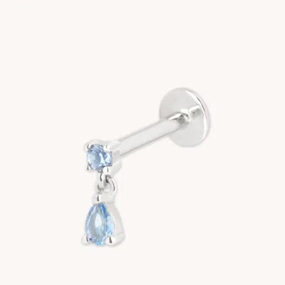 Astrid &amp; Miyu Lab Blue Spinel Charm Piercing Stud