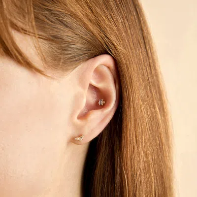 Astrid &amp; Miyu Lab Diamond &amp; Blue Spinel Cluster Piercing Stud