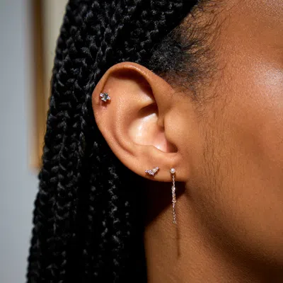 Astrid &amp; Miyu Lab Diamond &amp; Blue Spinel Cluster Piercing Stud