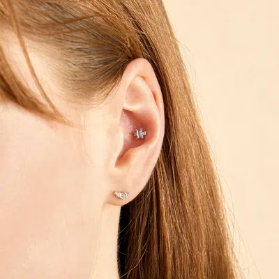 Astrid &amp; Miyu Lab Diamond &amp; Blue Spinel Cluster Piercing Stud