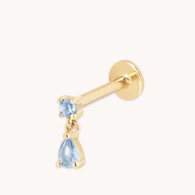 Astrid &amp; Miyu Lab Blue Spinel Charm Piercing Stud