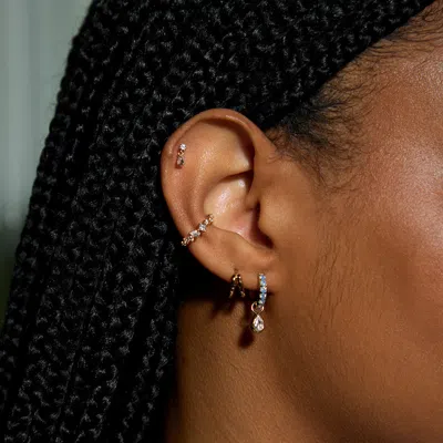 Astrid &amp; Miyu Lab Blue Spinel Charm Piercing Stud