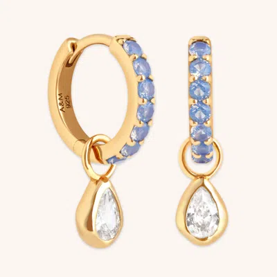 Astrid &amp; Miyu Opal &amp; Pear Charm Huggies