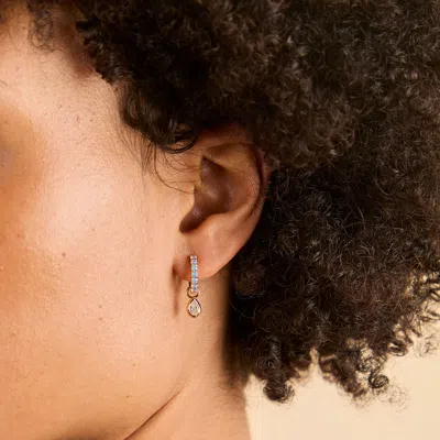 Astrid &amp; Miyu Opal &amp; Pear Charm Huggies