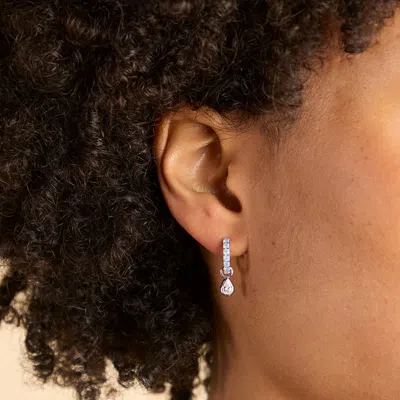 Astrid &amp; Miyu Opal &amp; Pear Charm Huggies