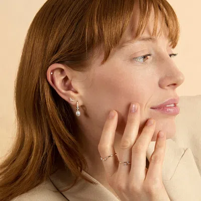 Astrid &amp; Miyu Lab Diamond &amp; Pearl Cluster Studs