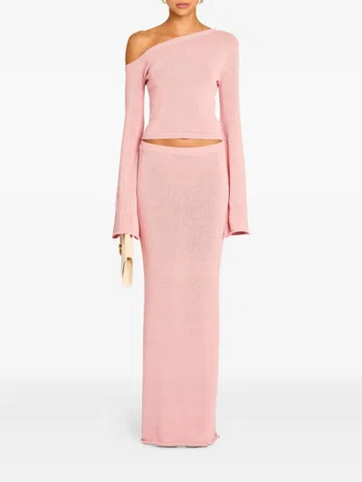 Ser.o.ya Kora Knit Maxi Skirt In Coral Blush