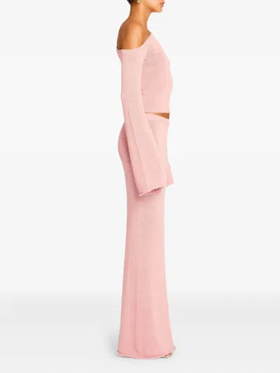 Ser.o.ya Kora Knit Maxi Skirt In Coral Blush