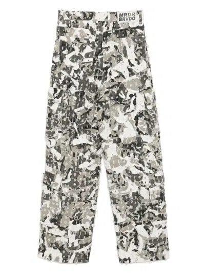 Who Decides War Gray Micro Distressed Cargo Pants In Grey