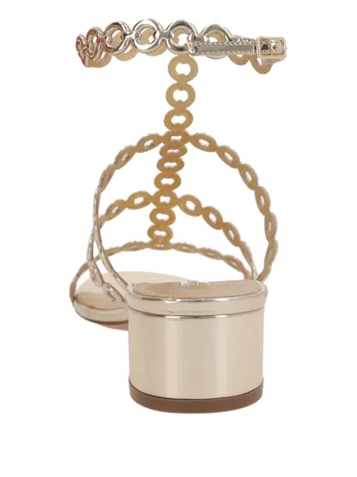 Aquazzura Chain Sandal Infinity 35 In Soft Gold