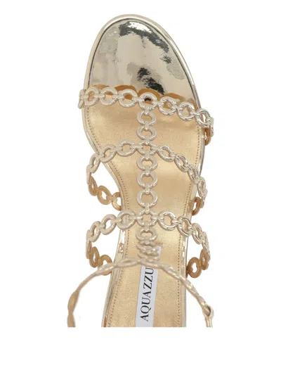 Aquazzura Chain Sandal Infinity 35 In Soft Gold