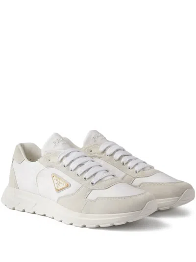 Prada Prax 2.0 Sneakers Mit Wildlederdetail In White