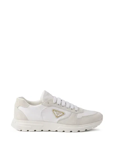 Prada Prax 2.0 Sneakers Mit Wildlederdetail In White
