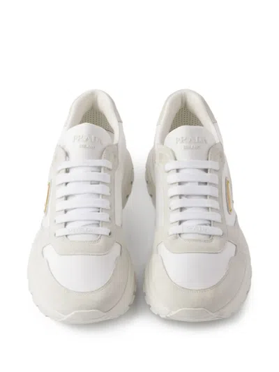 Prada Prax 2.0 Sneakers Mit Wildlederdetail In White