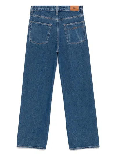 Lacoste Logo-patch Jeans In Blue