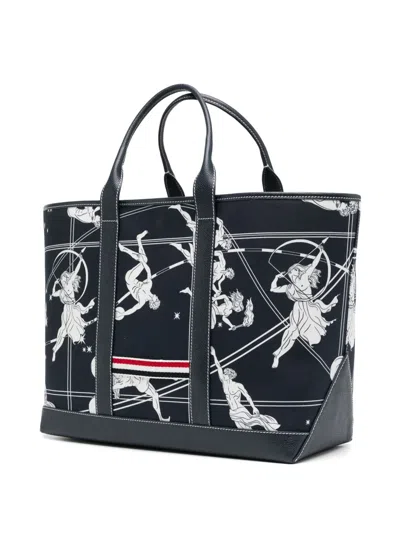 Thom Browne Medium Tool Tote Bag In Blue