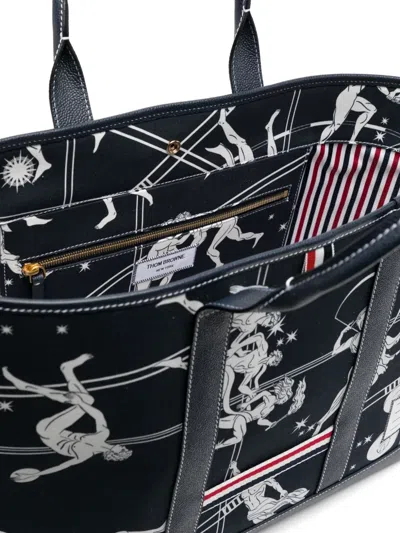 Thom Browne Medium Tool Tote Bag In Blue