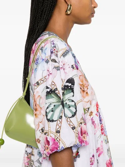 Camilla V-neck Puff Sleeve Short Dress In White