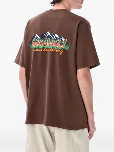Gramicci Logo-print T-shirt In Brown