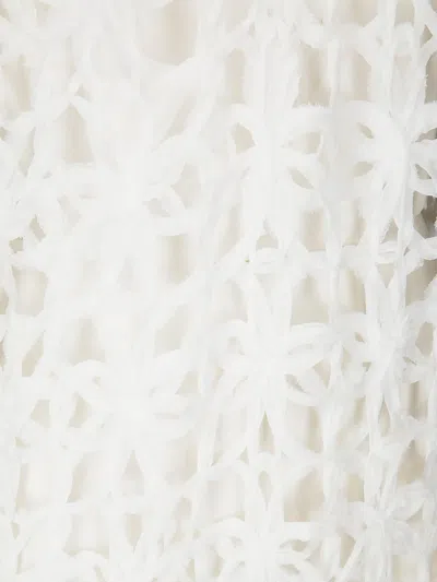 Stefano Mortari Floral Embroidered Top With Net-like Effect In White