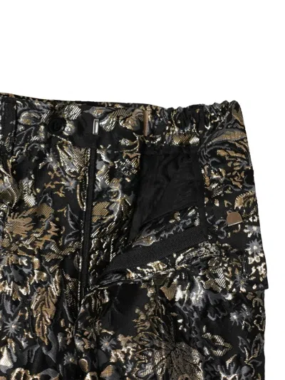 Romano Floral-brocade Two-piece Suit In Gold