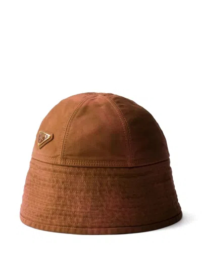 Prada Hut Aus Baumwolle In Brown