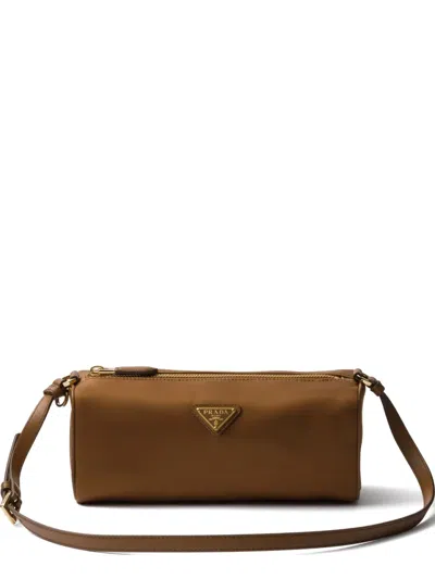 Prada Re-nylon Top-zip Shoulder Bag In Brown