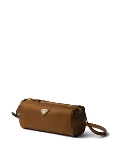 Prada Re-nylon Top-zip Shoulder Bag In Brown