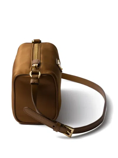 Prada Re-nylon Top-zip Shoulder Bag In Brown
