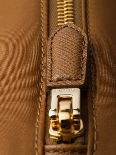 Prada Re-nylon Top-zip Shoulder Bag In Brown