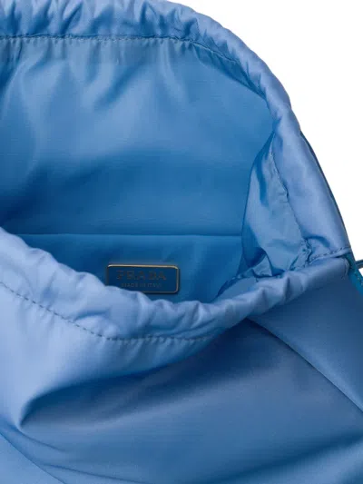 Prada Drawstring Clutch Bag In Neutrals