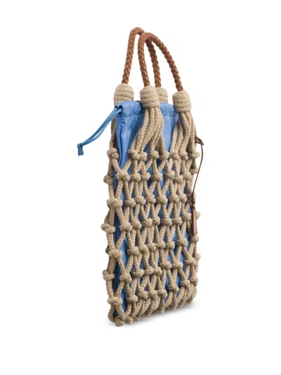 Prada Drawstring Clutch Bag In Neutrals